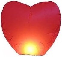 20 adet kırmızı kalp dilek balonu dilek feneri satış